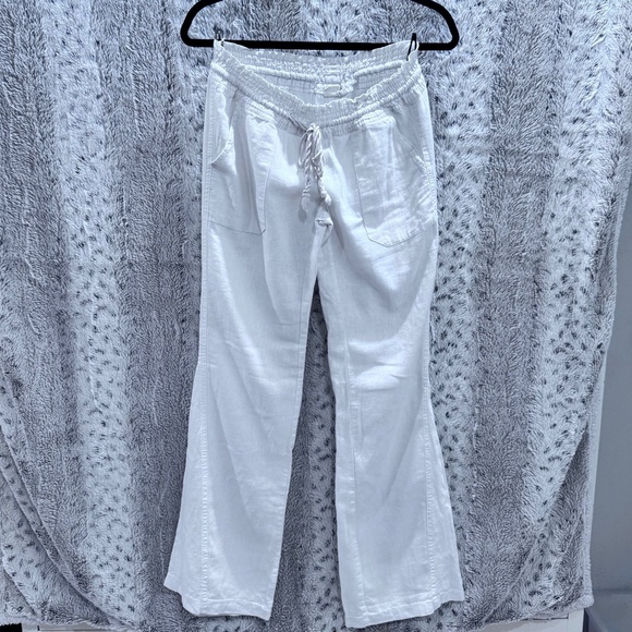 White Linen Beach Pants - Picture 1 of 5